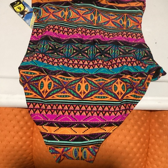 One Piece Abstract Shoulder Monokini Swimsuit Women's NWT Size 6 - Picture 4 of 5